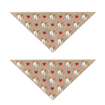 Love English Bulldog Pattern Print Dog Bandana