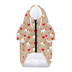 Love English Bulldog Pattern Print Dog Zip Up Hoodie