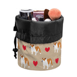 Love English Bulldog Pattern Print Drawstring Makeup Bag