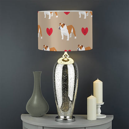 Love English Bulldog Pattern Print Drum Lamp Shade