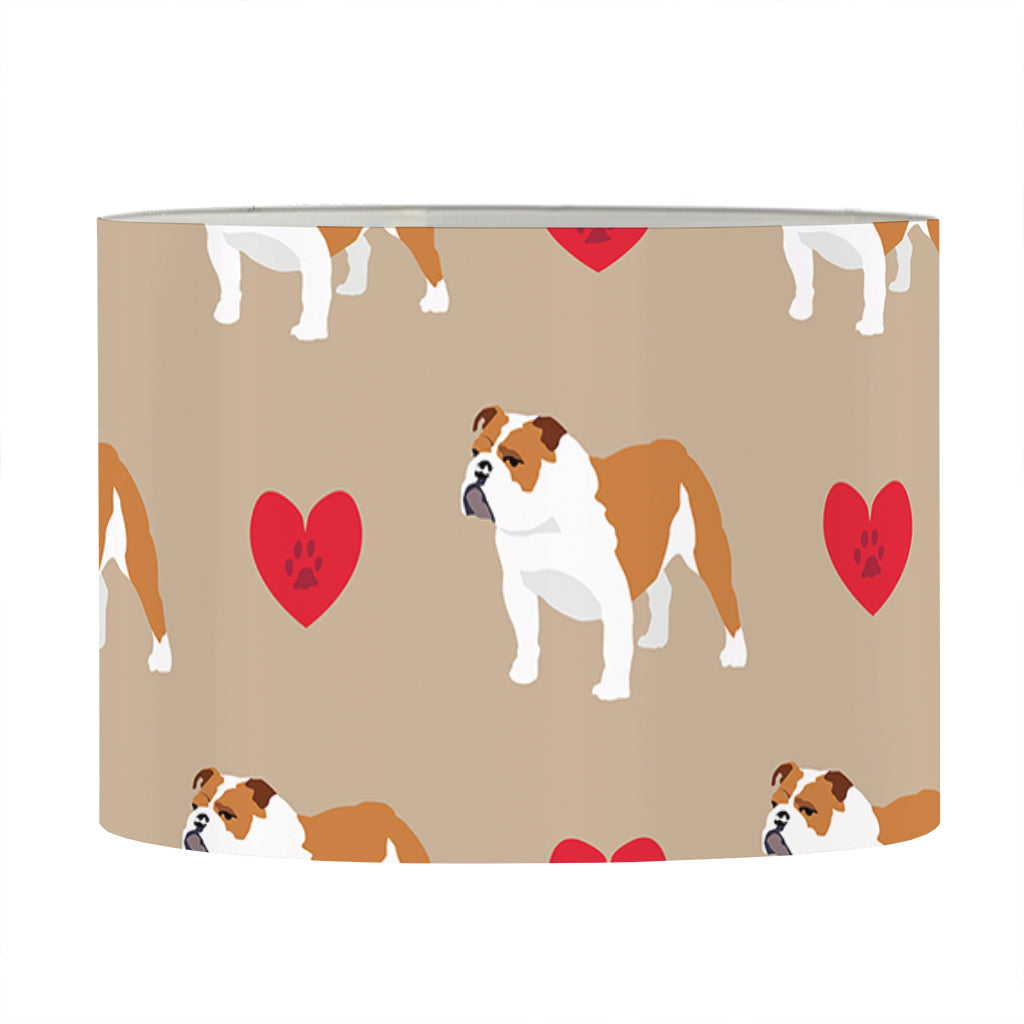 Love English Bulldog Pattern Print Drum Lamp Shade