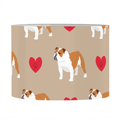 Love English Bulldog Pattern Print Drum Lamp Shade