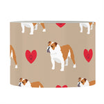 Love English Bulldog Pattern Print Drum Lamp Shade