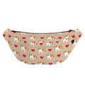 Love English Bulldog Pattern Print Fanny Pack