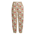 Love English Bulldog Pattern Print Fleece Lined Knit Pants