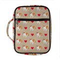 Love English Bulldog Pattern Print Front Pocket Bible Bag
