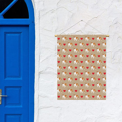 Love English Bulldog Pattern Print Garden Flag