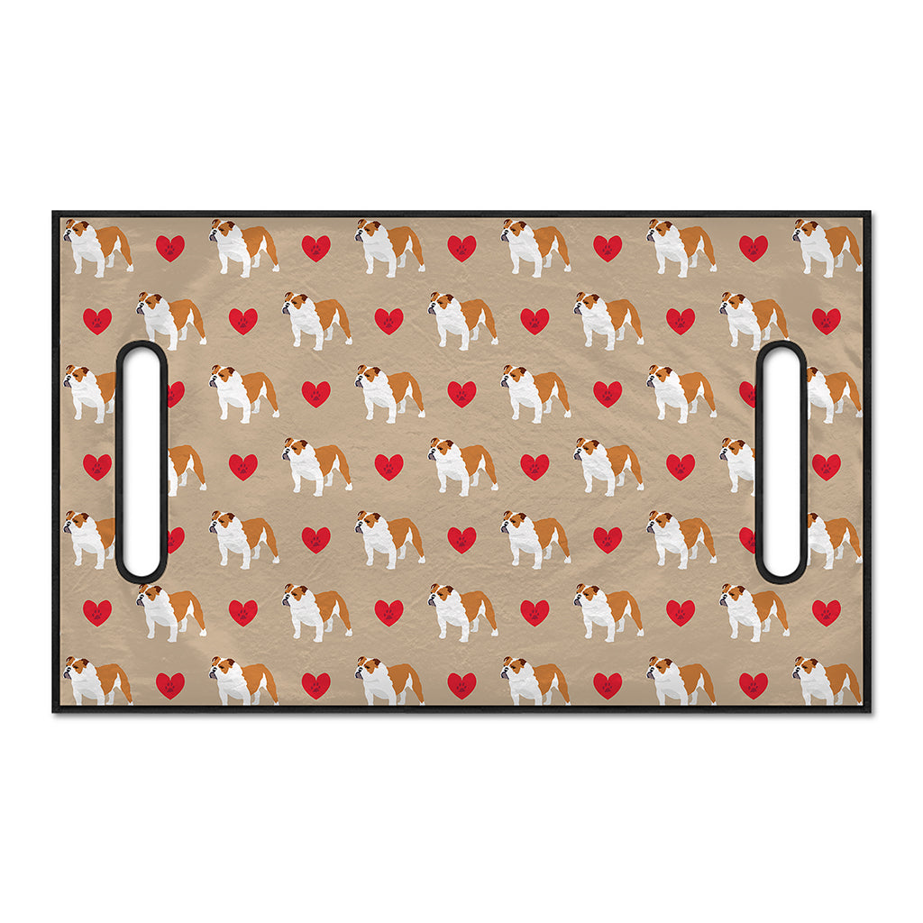 Love English Bulldog Pattern Print Golf Cart Seat Cover