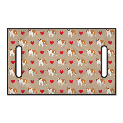 Love English Bulldog Pattern Print Golf Cart Seat Cover