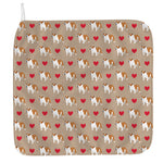 Love English Bulldog Pattern Print Hand Towel