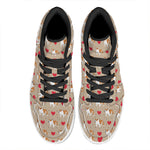 Love English Bulldog Pattern Print High Top Leather Sneakers