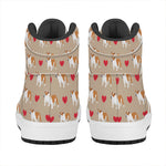 Love English Bulldog Pattern Print High Top Leather Sneakers