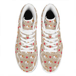 Love English Bulldog Pattern Print High Top Leather Sneakers
