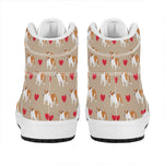 Love English Bulldog Pattern Print High Top Leather Sneakers