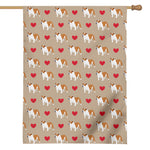Love English Bulldog Pattern Print House Flag