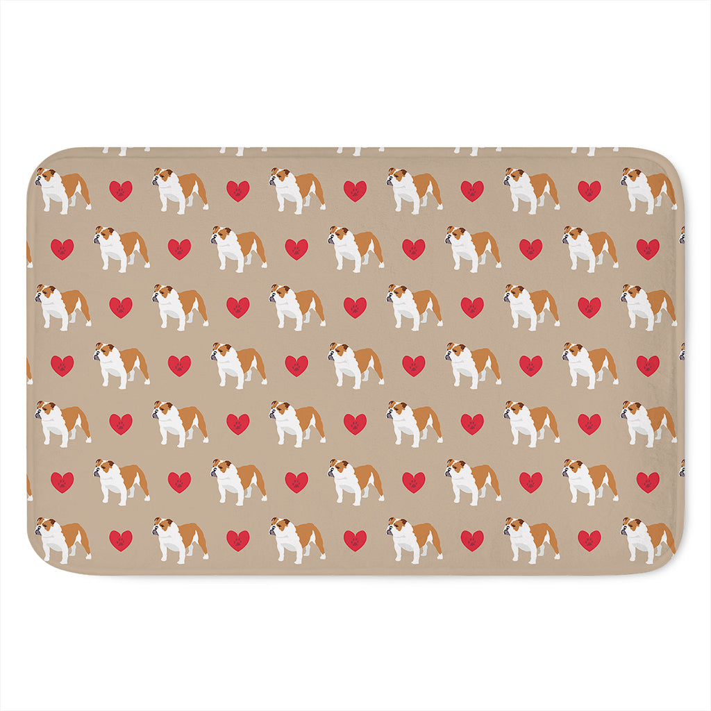 Love English Bulldog Pattern Print Indoor Door Mat