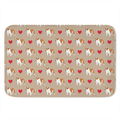 Love English Bulldog Pattern Print Indoor Door Mat