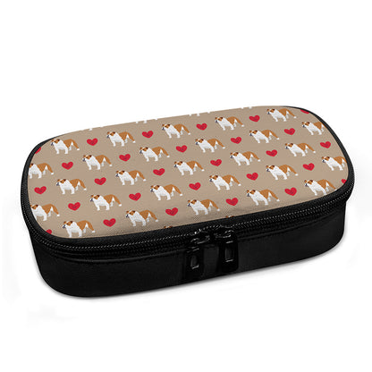Love English Bulldog Pattern Print Insulin Cooler Travel Case