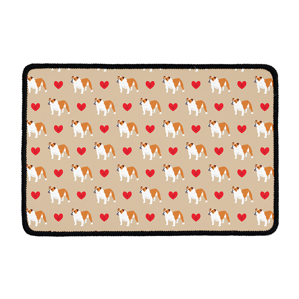 Love English Bulldog Pattern Print Kitchen Mat