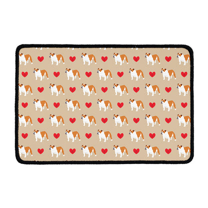 Love English Bulldog Pattern Print Kitchen Mat