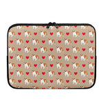 Love English Bulldog Pattern Print Laptop Sleeve