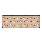 Love English Bulldog Pattern Print Long Kitchen Mat