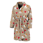Love English Bulldog Pattern Print Men's Bathrobe