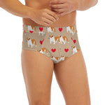 Love English Bulldog Pattern Print Men's Briefs