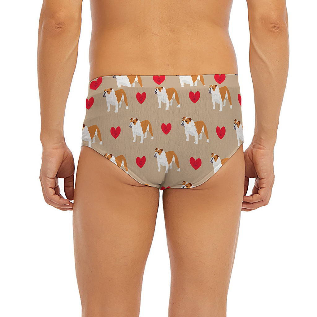Love English Bulldog Pattern Print Men's Briefs