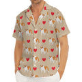 Love English Bulldog Pattern Print Men's Deep V-Neck Shirt