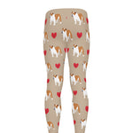 Love English Bulldog Pattern Print Men's leggings