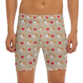 Love English Bulldog Pattern Print Men's Long Boxer Briefs