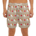 Love English Bulldog Pattern Print Men's Split Running Shorts
