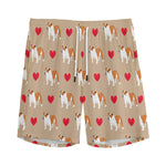 Love English Bulldog Pattern Print Men's Sports Shorts