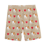 Love English Bulldog Pattern Print Men's Sports Shorts