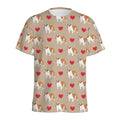 Love English Bulldog Pattern Print Men's Athletic T-Shirt