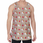 Love English Bulldog Pattern Print Men's Velvet Tank Top