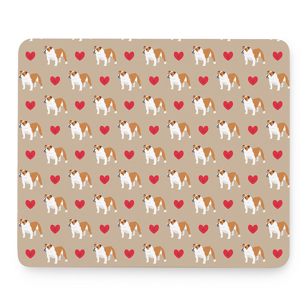 Love English Bulldog Pattern Print Mouse Pad