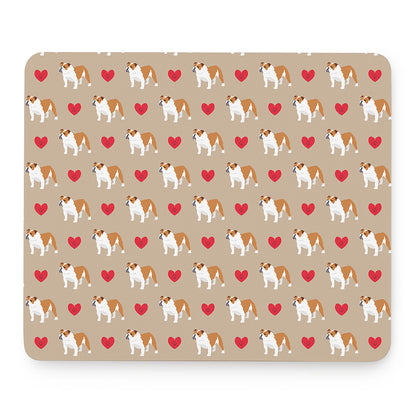 Love English Bulldog Pattern Print Mouse Pad
