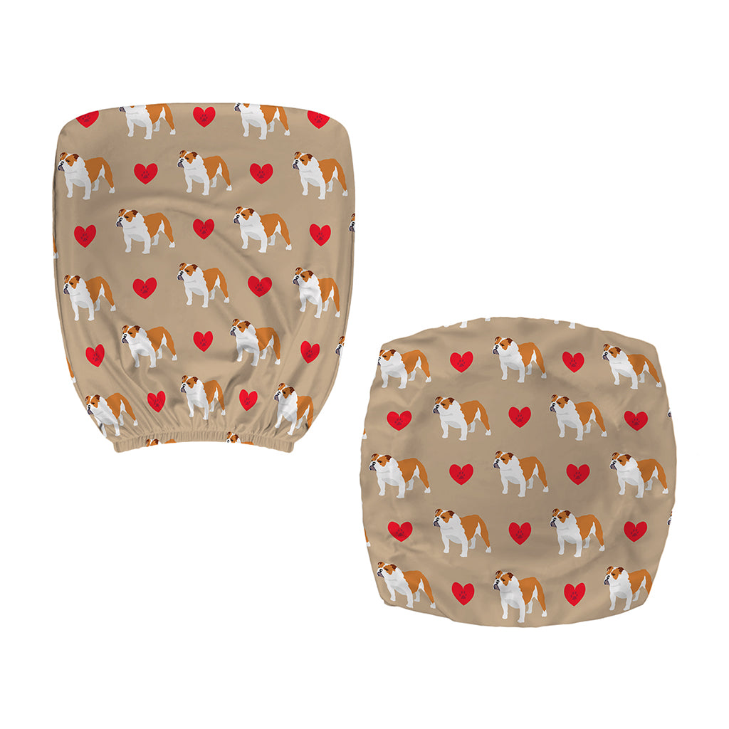 Love English Bulldog Pattern Print Office Chair Cover