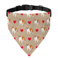 Love English Bulldog Pattern Print Over The Collar Dog Bandana