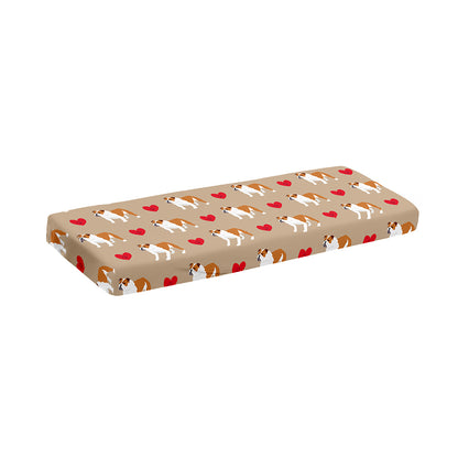 Love English Bulldog Pattern Print Piano Keyboard Cover