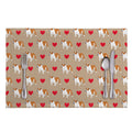 Love English Bulldog Pattern Print Placemat