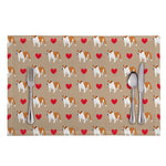 Love English Bulldog Pattern Print Placemat