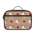 Love English Bulldog Pattern Print Portable Lunch Bag