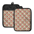 Love English Bulldog Pattern Print Pot Holders With Pocket