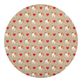 Love English Bulldog Pattern Print Round Blanket