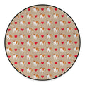 Love English Bulldog Pattern Print Round Floor Mat