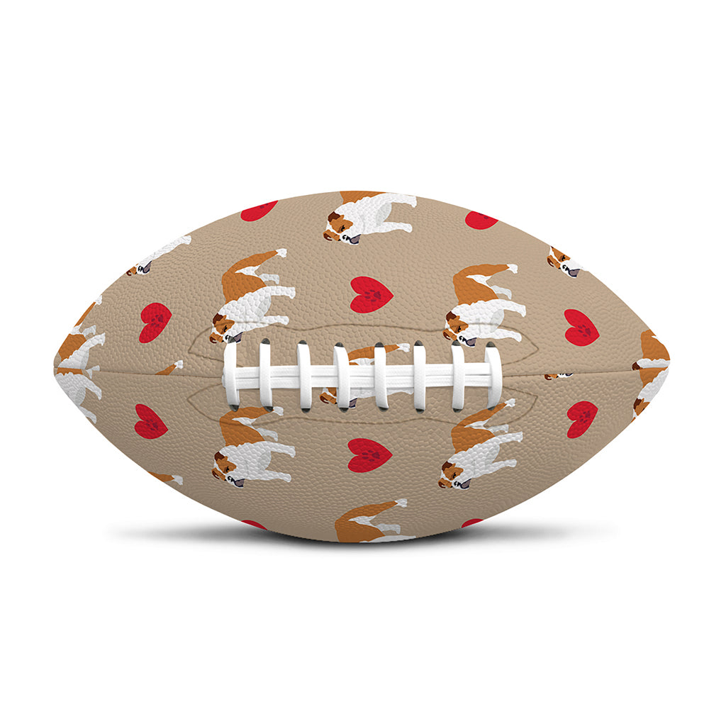 Love English Bulldog Pattern Print Rugby Ball