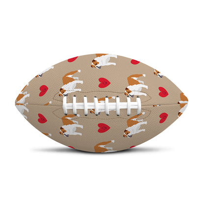Love English Bulldog Pattern Print Rugby Ball